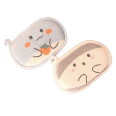 푸트로랩 부드러운 극세사 스펀지 목욕 타올 2종 세트, 그레이, 블루, 1세트