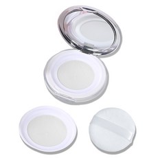 SELFANGEL 纖巧型蜜粉空瓶盒 + 粉撲 + 補充篩網組, 1套, 銀色