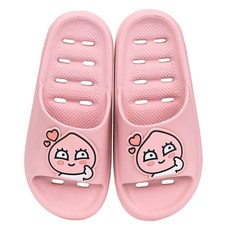 LiLFANT Kakao Friends 排水性佳雲朵EVA柔軟兒童浴室拖鞋 Apeach 屁桃 KF8440, 1個, 混合色