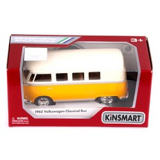 KiNSMAR 1962 福斯經典巴士可動玩具 KT5375, 象牙白車頂 + 黃色, 1個