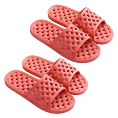 마켓감성 스팟 물빠짐 욕실화, 레드, 2개