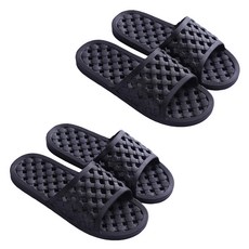 마켓감성 스팟 물빠짐 욕실화, 블랙, 2개