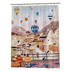 Maket Gamseong 地中海風景浴室浴簾, 1個, 款式 11