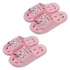 마켓감성 클린 미끄럼방지 욕실 슬리퍼, 분홍, 2개