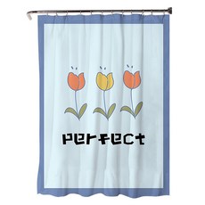마켓감성 모던프룻 방수 샤워커튼, 튤립, 1개