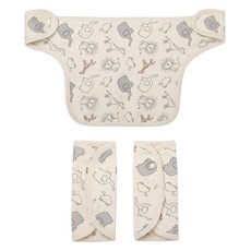 with organic 孩童圍兜口水巾+背帶口水巾 2入組, 莫莫的森林款