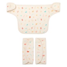 with organic 孩童圍兜口水巾+背帶口水巾 2入組, 蠟筆蛇款, 1組