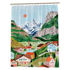 Maket Gamseong 地中海風景浴室浴簾, 1個, 款式 5