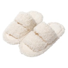 EVER HOUSE 彩色氣墊保暖室內拖鞋, 象牙白, 1個