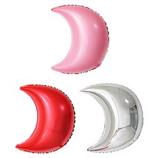 PARTY 09 箔月亮3件組 75cm, 1套, 粉紅色, 紅色, 銀色