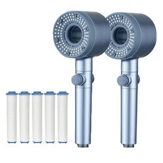 윈프라이스 다이나믹 5단 필터 샤워기 2p + 전용필터 5p 세트, 1개, 스카이블루(샤워기), 화이트(필터)