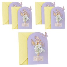 Maket Gamseong 3D生日許願卡, 3個, 蝴蝶 紫色