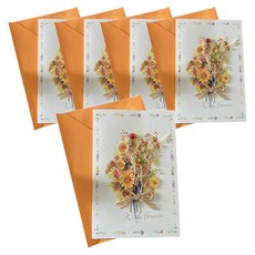 Maket Gamseong 乾燥花裝飾明信片卡片, 類型3, 5個