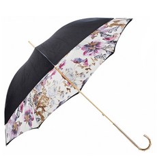 PASOTTI 女用花朵蝴蝶雙層布珠寶黃銅手動傘 WD25D1U2