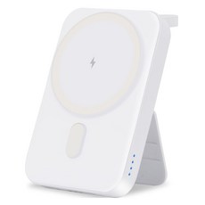 지클릭커 with워치 2IN1 맥세이프 보조배터리, 화이트, 그릭 폴딩