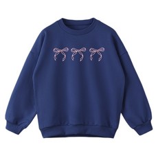 Jenny 兒童款寬鬆版蝴蝶結刷毛長袖大學T恤 JN5014M