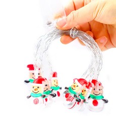 스투피드 LED 아크릴캡 건전지 눈사람 전구 크리스마스 가랜드, 혼합색상, 1개