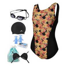 aquatica 女款室內泳衣 AQA1474 + 選手用泳鏡 6件組