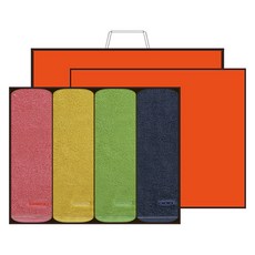 Songwol 松月 Florish 洗臉毛巾 170g 30支紗 精梳棉 4入 + 購物袋, 1個, 隨機出貨