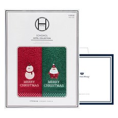 Songwol 松月 聖誕頌歌洗臉毛巾 130g 30支棉紗 2入禮盒 + 提袋, 1套, 隨機出貨