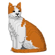 JEKCA 坐姿鯖魚虎斑貓積木 M 大型, 1個, 紅色鯖魚