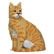 JEKCA 坐姿起司虎斑貓積木 M 大型, 1個, 混色