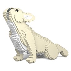 JEKCA 伸展法國鬥牛犬小狗積木 M 大型, 象牙色, 1個