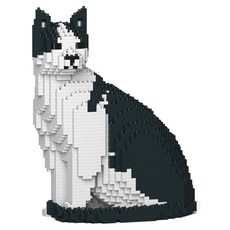 坐姿乳牛虎斑貓積木 M 大型, 混合色, 1個