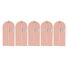 Funny Bell 西裝款防污不織布拉鍊衣物防塵套 粉紅色, 5個, 1入