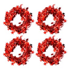 星星裝飾金屬線圈, 紅色, 4個