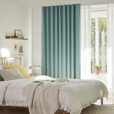 NuvoDeco 99.9% 遮光窗簾套組 掛鉤式, 薄荷綠