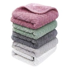 올웨일리 부드러운 극세사 다용도 수건 5종 세트 TSP1555, 화이트, 그레이, 다크그레이, 그린, 퍼플, 1세트