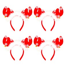 雪花鈴鐺魯道夫鹿角髮箍, 紅色, 4個