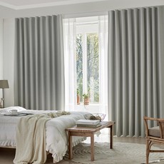 NuvoDeco 99.9% 遮光窗簾套組 掛鉤式, 象牙白