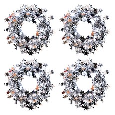 星星裝飾金屬線圈, 銀, 4個