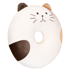 可愛貓咪甜甜圈記憶海綿孕婦墊, 1個, 白色