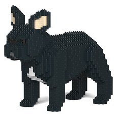 JEKCA 豎耳法國鬥牛犬狗狗積木 M, 黑色, 1個