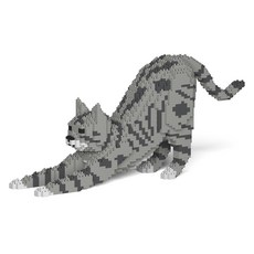 伸展鯖魚虎斑貓積木 M, 淺色