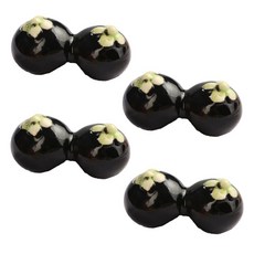 山竹陶瓷筷架, 黑色, 4個