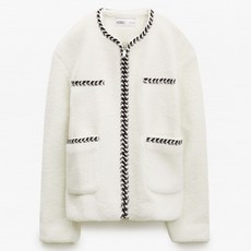 미쏘 여성용 배색 덤블 집업 자켓