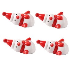 可愛雪人陶瓷筷架, 4個, 紅色