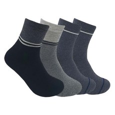 Thurang 男士緩震日常中筒襪 4雙, 1套, GREY + CHARCOAL + BLACK