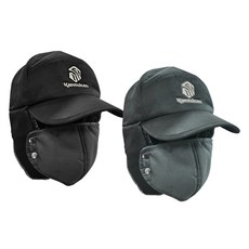 Kantukan 防寒飛行員保暖耳罩帽 2件組, 1套, 黑色 + 灰色