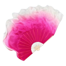 Market Pia 玫瑰紅漸層傳統絲綢舞蹈扇 流蘇 10cm, 1個, A款