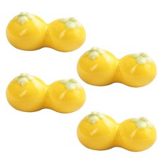 깜찍한 망고스틴 세라믹 젓가락 받침 홀더, 옐로우, 4개