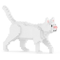 JEKCA 迷你全白貓咪積木 S, 混合色