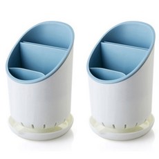 French Mars 斜式迷你瀝水餐具筒 FM038, 2個, 藍色