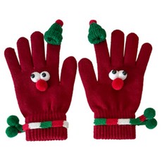 블랙트리 크리스마스 귀여운 장갑, 레드, 1개