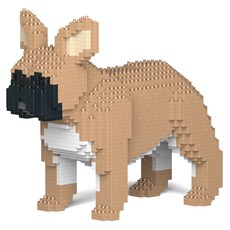 JEKCA 豎耳法國鬥牛犬狗狗積木 S, 棕色, 1個