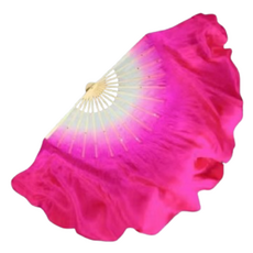 Marketpia 玫瑰紅漸層傳統絲綢舞蹈扇 飄帶 30cm, 1個, B款